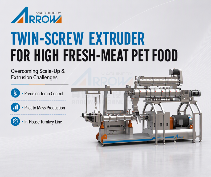 Twin-Screw Extruder for High Fresh-Meat Pet Food
